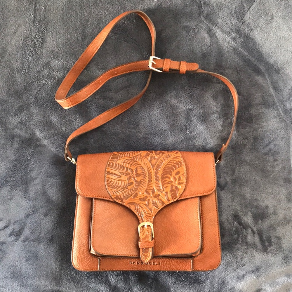 Rein & Bridle  Brown Leather Crossbody Bag